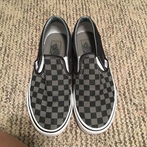 Black and Gray Slip On Vans
